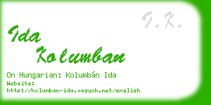 ida kolumban business card